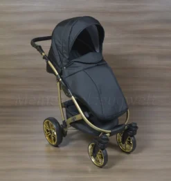 LUXUS Kombi Kinderwagen 3 In 1 Komplettset - Schwarz/gold R7 Gestell Gold -Babyprodukte Geschäft 474889572f6baa02b6350d94fbaa8519