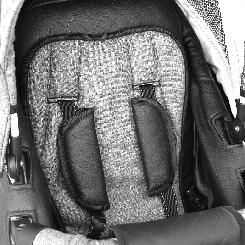 LUXUS Kombi Kinderwagen 3 In 1 Komplettset - NEU Mit Kunstlederelementen Und Luftreifen Silber 11 LUXUS Kombi Kinderwagen 3 In 1 Komplettset - NEU Mit Kunstlederelementen Und Luftreifen Silber – Bild 11