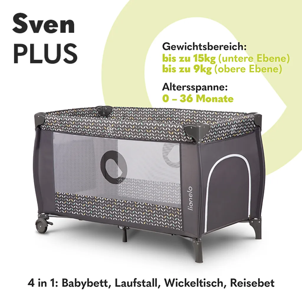 Lionelo Sven Plus 2 In 1 Baby Bett Laufstall Baby Grey Scandi) 2 Lionelo Sven Plus 2 In 1 Baby Bett Laufstall Baby Grey Scandi) – Bild 2