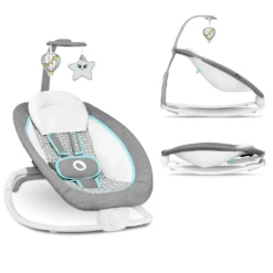 Lionelo Pascal Babywippe Babyschauke Babynest Baby Wippe Kinder Schaukel Bouncer Grau