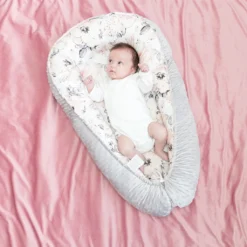 Warmes Nestchen Baby 90x50 Cm - Kuschelnest Neugeborene Nestchen Winter / Herbst Kokon Babynest Wilde Rose Grau -Babyprodukte Geschäft 4987a9ab309cb7887b3394eca8658e62
