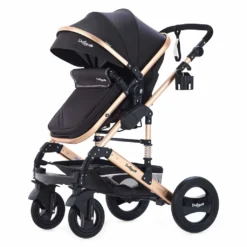 Daliya® 3in1 Kinderwagen Bambimo Kombikinderwagen 15-Teile Set In Schwarz Gold Incl. Babywanne & Buggy & Auto-Babyschale & Alu-Gestell & Gummireifen & Mehr -Babyprodukte Geschäft 4a15de817ee2bdebaa499d02cc4c4661