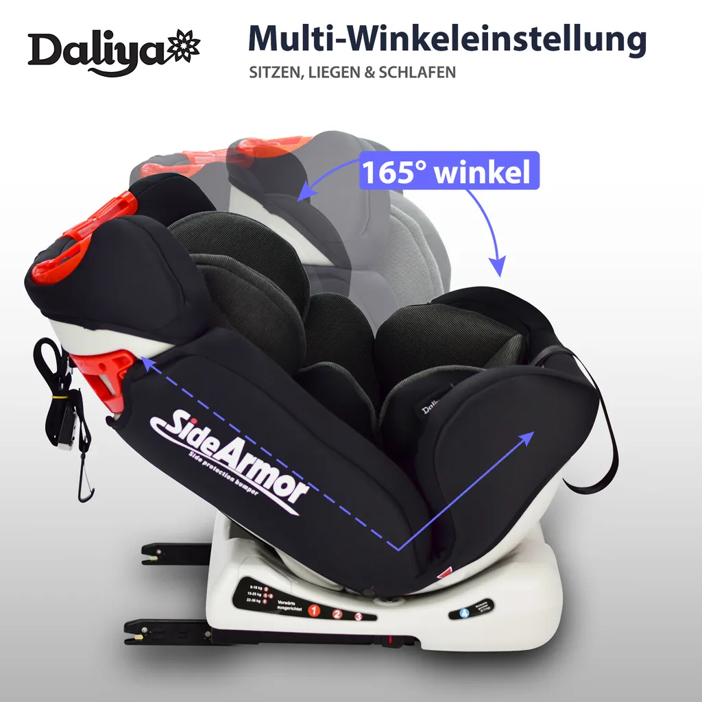 Daliya® Sitorino Kinderautositz 0-36KG Schwarz, Mitwachsender Autositz, Kindersitz GR. 0+1+2+3, Isofix Fix, Top Tether, 5 Punkt Sicherheitsgurt, 2x Isofix Einbauhilfe…… 11 Daliya® Sitorino Kinderautositz 0-36KG Schwarz, Mitwachsender Autositz, Kindersitz GR. 0+1+2+3, Isofix Fix, Top Tether, 5 Punkt Sicherheitsgurt, 2x Isofix Einbauhilfe…… – Bild 11