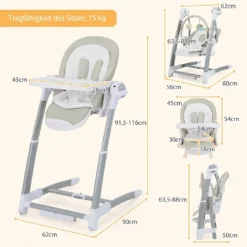 COSTWAY 3 In 1 Babyschaukel & Hochstuhl & Sitzerhöhung, Babywippe Elektrisch Mit 8 Schaukelposition, Timing, Musik & Auto-Schaltfunktion, Babystuhl Klappbar Mit Rädern, 8 Höhenstufen (Grau) 11 COSTWAY 3 In 1 Babyschaukel & Hochstuhl & Sitzerhöhung, Babywippe Elektrisch Mit 8 Schaukelposition, Timing, Musik & Auto-Schaltfunktion, Babystuhl Klappbar Mit Rädern, 8 Höhenstufen (Grau) -Babyprodukte Geschäft 4b837b9e08b176782fa8ebecc881cde4
