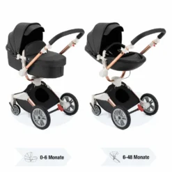 Daliya® TURNIYO 360° Premium 2in1 Kinderwagen Mit Sportsitz & Babywanne Buggy Kombikinderwagen (Schwarz) -Babyprodukte Geschäft 500a146862e0ca40517d193e1da87279