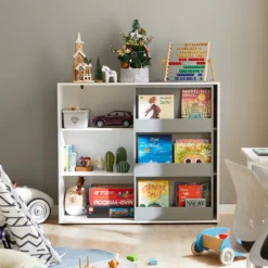 SoBuy KMB33-W Kinder Bücherregal Kinderregal Spielzeugregal Aufbewahrungsregal Für Kinder Schrank Sideboard BHT Ca.: 119x116x39cm -Babyprodukte Geschäft 513498b0c42b164e22c41d0cc02a3868