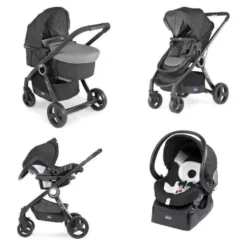 CHICCO Kombikinderwagen Trio Pack URBAN PLUS - Anthrazit -Babyprodukte Geschäft 52b808085762dea1544625d56e2a8002