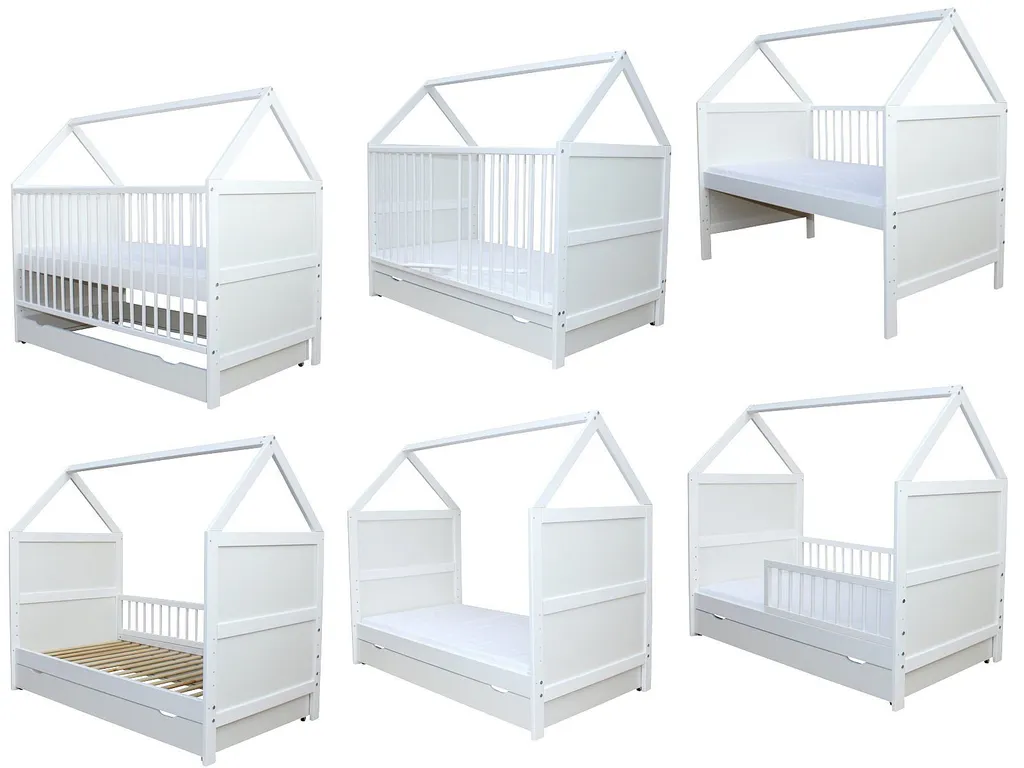 Babybett Kinderbett Bett Haus 140x70 Cm Mit Matratze Schublade Weiss 0 Bis 6 Jahre 1 Babybett Kinderbett Bett Haus 140x70 Cm Mit Matratze Schublade Weiss 0 Bis 6 Jahre