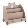 Navaris Bücherregal Für Kinder - Kinderzimmer Regal Für Bücher Und Spielzeug Aus Holz - 60 X 58 X 40 Cm - Buchregal Mit Rollen - Organizer Braun Bär