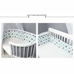 Baby Bettumrandung Nestchen Babybett Umrandungen Bettnestchen Kopfschutz Für Kinderbett Beistellbett Gitterbett 130x30 Cm (Weiß) -Babyprodukte Geschäft 542234829b9455e9ea27ca594b262abe