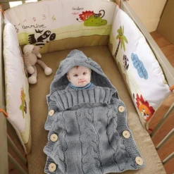 Schlafsäcke Baby Winter,Neugeborenes Baby Gestrickt Wickeln Babydecke Kinderwagen Schlafsack Für 0-12 Monat Baby -Babyprodukte Geschäft 542a84efb9b993946a1d3c6090803625