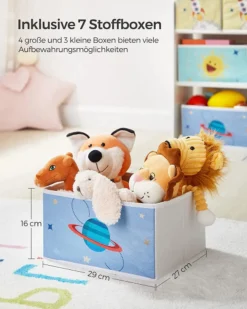 SONGMICS Kinderzimmer-Regal, Kinderregal ,Spielzeugregal Mit 7 Aufbewahrungsboxen Aus Vliesstoff, Bücherregal Kinder, Kinder-Regal Für Spielzeug, Spielzeug-Organizer, 29,5 X 62,5 X 60 Cm, Weiß GKR034W01 -Babyprodukte Geschäft 550ad249d323c0ea6baaf0f047075e7f