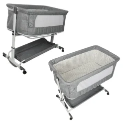 WYCTIN Beistellbett Mit Matratze Babybett Babywiege Reisebett Faltbar Stubenwagen Höhenverstellbar Mit Rollen Moskitonetz -Babyprodukte Geschäft 550cc3630383ef25e8b6b4587dc847db