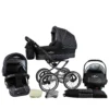 Bergsteiger Venedig Nostalgie / Retro Kinderwagen, 3-in-1 Kombikinderwagen, Megaset 10-teilig Inkl. Babyschale, Babywanne, Sportwagen Und Zubehör