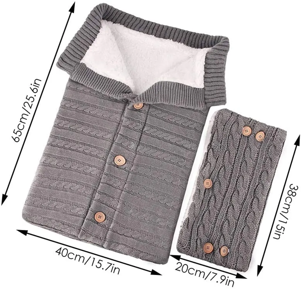 Baby Schlafsack Für Kinderwagen Winter Gestrickt Schlafsack Süße Samt Warme Tasche Pucksack Stricken Wickeln Abnehmbare Ärmel Strick Decke Schlafsack Swaddle Für Babys Neugeboren 0-18 Monat 5 Baby Schlafsack Für Kinderwagen Winter Gestrickt Schlafsack Süße Samt Warme Tasche Pucksack Stricken Wickeln Abnehmbare Ärmel Strick Decke Schlafsack Swaddle Für Babys Neugeboren 0-18 Monat – Bild 5