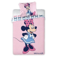 Disney Baby Kinder Bettwäsche Minnie Mouse Rosa Punkte 135x100 60x40