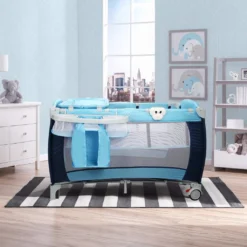 COSTWAY Babybett Reisebett Klappbett Babyreisebett Kinderbett Kinderreisebett Laufstall + Wickelauflage Mit Schaukelfunktion (blau) 7 COSTWAY Babybett Reisebett Klappbett Babyreisebett Kinderbett Kinderreisebett Laufstall + Wickelauflage Mit Schaukelfunktion (blau) -Babyprodukte Geschäft 56b2a78cb75d130cad280aa6cddd4a56