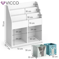 Vicco Kinderregal Luigi + Faltbox Weiß 72 X 79 X 30,7 Cm Holzwerkstoff -Babyprodukte Geschäft 57f176947083d632a51b84ccf9229581
