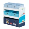 Roba Spielregal 'Rennfahrer', Spielzeug- & Aufbewahrungs-Regal, Inkl. 5 Stoffboxen, Auto Blau