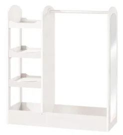 Roba Garderobe, Mit Kleiderständer, Regal, Kleiderstange & Grossem Spiegel, Aus Holz Weiß Lackiert