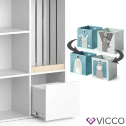 Vicco Aufbewahrungsregal Luigi Weiß 72 X 107,8 X 29,2 Cm Holzwerkstoff Inkl. Faltboxen -Babyprodukte Geschäft 58e92b3206765d1c4d1db864102202ef