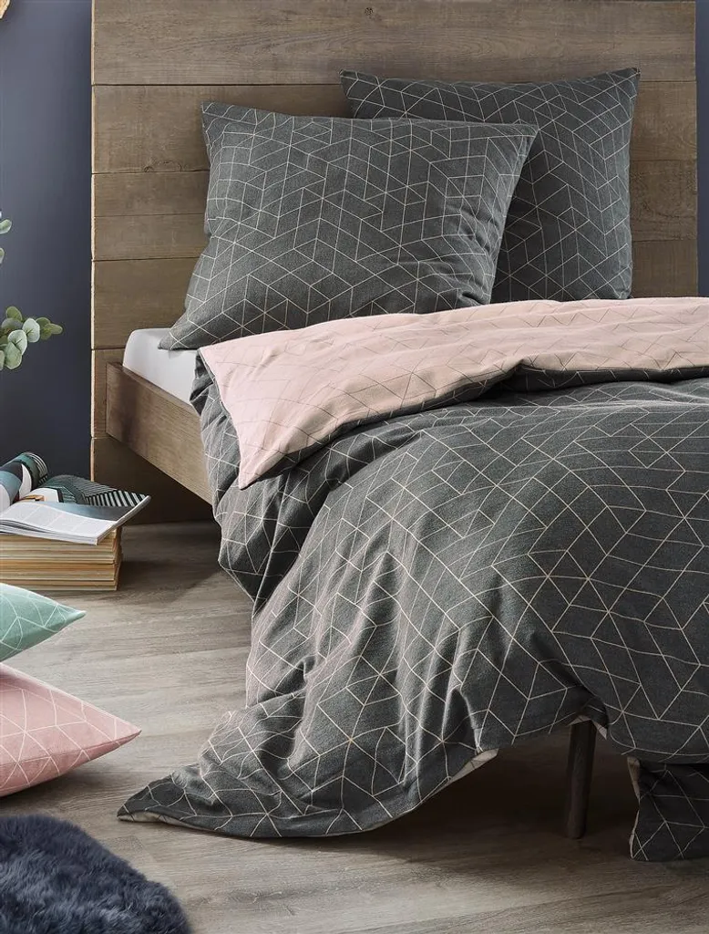 Irisette Mako Satin Bettwäsche 135x200 2tlg Grau Rosa | Bettwäsche-Set Aus 100% Baumwolle | 2 Teilige Wende-Bettwäsche 135x200 Cm & Kissen 80x80 Cm | Geometrisches Muster 1 Irisette Mako Satin Bettwäsche 135x200 2tlg Grau Rosa | Bettwäsche-Set Aus 100% Baumwolle | 2 Teilige Wende-Bettwäsche 135x200 Cm & Kissen 80x80 Cm | Geometrisches Muster