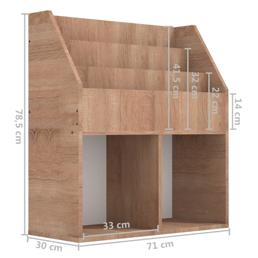 VidaXL Kinder-Bücherregal Sonoma-Eiche 71x30x78,5 Cm Holzwerkstoff 7 VidaXL Kinder-Bücherregal Sonoma-Eiche 71x30x78,5 Cm Holzwerkstoff – Bild 7