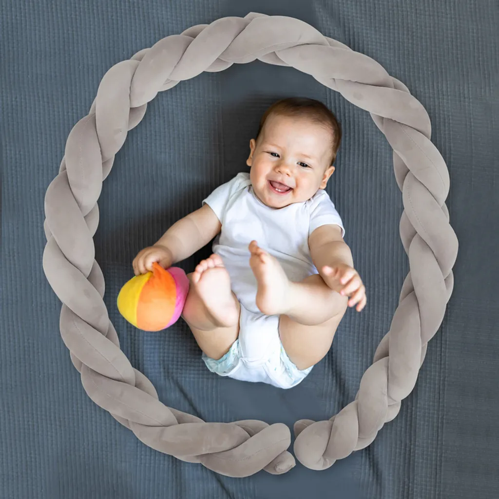 EINFEBEN 3M Baby Nestchen Bettschlange Babyschlafhilfe Kinder Baby Stereotypes Kissen Grau 5 EINFEBEN 3M Baby Nestchen Bettschlange Babyschlafhilfe Kinder Baby Stereotypes Kissen Grau – Bild 5