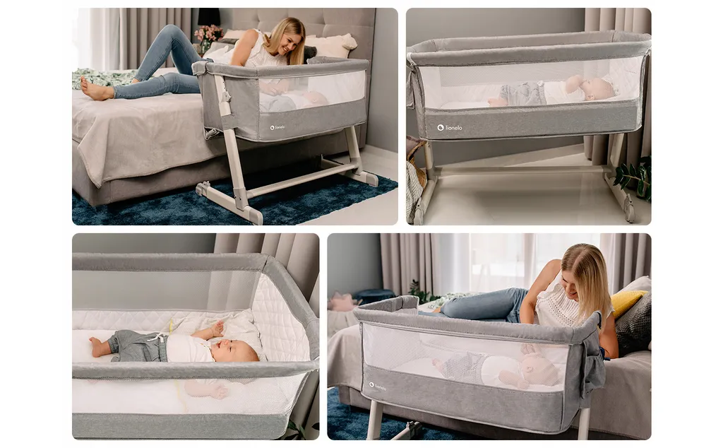 Lionelo Theo 2in1 Reisebett Beistellbett Kinderbett Ab Geburt Bis 9kg Dunkelgrau 2 Lionelo Theo 2in1 Reisebett Beistellbett Kinderbett Ab Geburt Bis 9kg Dunkelgrau – Bild 2