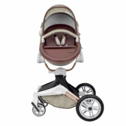 Daliya® TURNIYO 360° Premium 2in1 Kinderwagen Mit Sportsitz & Babywanne Buggy Kombikinderwagen (Braun Mit Motiv) -Babyprodukte Geschäft 6621708933424453761a646fc853d6ef