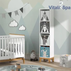 VitaliSpa Kinderregal Hochregal Würfelregal Malia Weiß Eiche Modern 35x160 Cm Kinderzimmer Regal Kindermöbel Ablage Fach Spielzeugaufbewahrung Spielzeugablage Kinderkleidung -Babyprodukte Geschäft 6915ce408b88819a275557c82b41f774