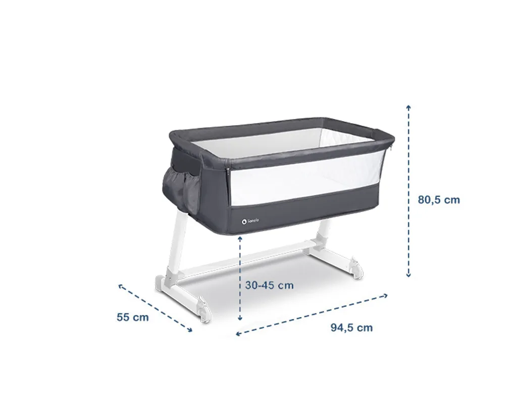 Lionelo Theo 2in1 Reisebett Beistellbett Kinderbett Ab Geburt Bis 9kg Dunkelgrau 12 Lionelo Theo 2in1 Reisebett Beistellbett Kinderbett Ab Geburt Bis 9kg Dunkelgrau – Bild 12