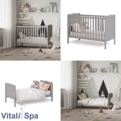 VitaliSpa Gitterbett Tobi Umbaubar Grau 124 X 87 X 65 Cm Holzwerkstoff -Babyprodukte Geschäft 6a5bf6ea32a735d240e2eb4db09a445f