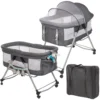 ONVAYA® Babyreisebett | Beistellbett Oder Babywiege Mit Matratze | Stubenwagen | Waschbarer Bezug | Bis 20kg | Höhenverstellbar & Zusammenklappbar