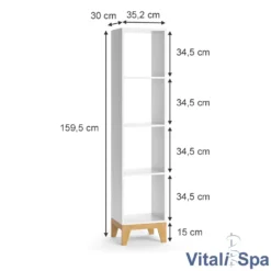 VitaliSpa Kinderregal Hochregal Würfelregal Malia Weiß Eiche Modern 35x160 Cm Kinderzimmer Regal Kindermöbel Ablage Fach Spielzeugaufbewahrung Spielzeugablage Kinderkleidung -Babyprodukte Geschäft 6d14178ad97726281ca8b7c50bf7d5d5