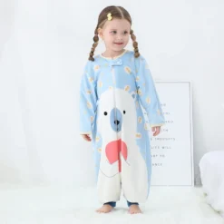 Topchances Baby Schlafsack Neugeboren Winter Leichter Langarm Kinderschlafsack Flanell Cartoon Schlafsack Mit Beinen Outdoor Camping Jungen Mädchen 1-7 Jahre Alt,Hellblau,L -Babyprodukte Geschäft 6d4962600d76a959ed80b1d1a60d7f14