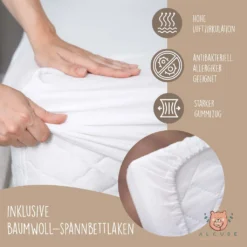 Alcube® Kindermatratze 80 X 160 Cm Für Kinderbett Hausbett Kaltschaummatratze 160x80 Weiß - Mit Spannbettlaken -Babyprodukte Geschäft 6e585e405ae49b0fea4295beaca48371