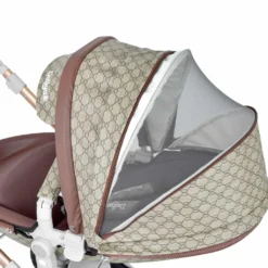 Daliya® TURNIYO 360° Premium 2in1 Kinderwagen Mit Sportsitz & Babywanne Buggy Kombikinderwagen (Braun Mit Motiv) -Babyprodukte Geschäft 709050399380796a3feecddab6964e8f