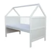 Babybett Kinderbett Juniorbett Bett Haus 140x70 Cm Umbaubar Mit Matratze Weiss