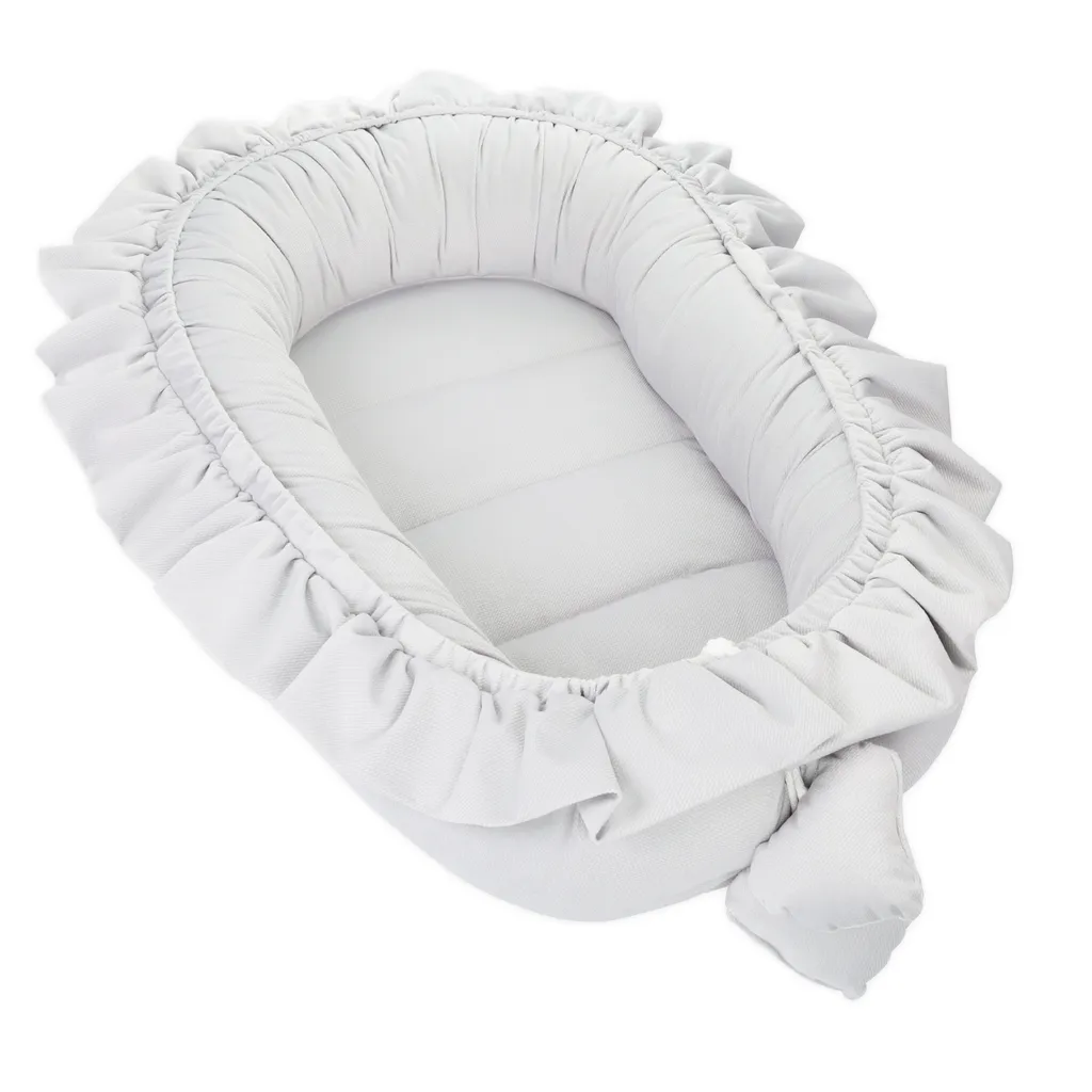 Babynestchen Velvet Kuschelnest Für Neugeborene 90x50 Cm - Baby Nestchen Bett Kokon Fleecestoff Grau 1 Babynestchen Velvet Kuschelnest Für Neugeborene 90x50 Cm - Baby Nestchen Bett Kokon Fleecestoff Grau