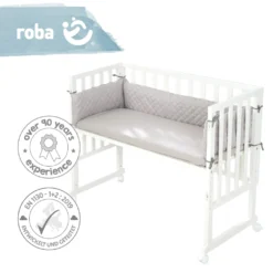 Roba Stuben- & Beistellbett 3in1 Weiß, ‚roba Style‘, Für Alle Elternbetthöhen, Inklusive Matratze, Nestchen Und Barriere -Babyprodukte Geschäft 72a8e3539a479f523235a611708fb302