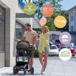 Bergsteiger Lugo Kinderwagen, Farbe: Black / Gestell: Black, Kombikinderwagen Komplettset Inkl. Zubehör - Babyschale, Buggy-Aufsatz, Sonnenschutz & Wetterfußsack | Isofix Station Erhältlich -Babyprodukte Geschäft 72e4ffa48a7411bfa1b3fe726c627ebe