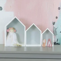 Puckdaddy Hausregal Elise In Grau 3er Set Dekorative Regale Im Haus Design Kinderzimmer Regal