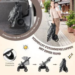 COSTWAY Faltbarer Zwillingskinderwagen, Geschwisterwagen Mit Individueller Neigung, Verstellbarer Rückenlehne & Fußstütze & Baldachin, Tragbarer Zwillingsbuggy Für Baby 0-4 Jahren 8 COSTWAY Faltbarer Zwillingskinderwagen, Geschwisterwagen Mit Individueller Neigung, Verstellbarer Rückenlehne & Fußstütze & Baldachin, Tragbarer Zwillingsbuggy Für Baby 0-4 Jahren -Babyprodukte Geschäft 73cac2bd4aca50dfd2d995a9a6b2d4a6