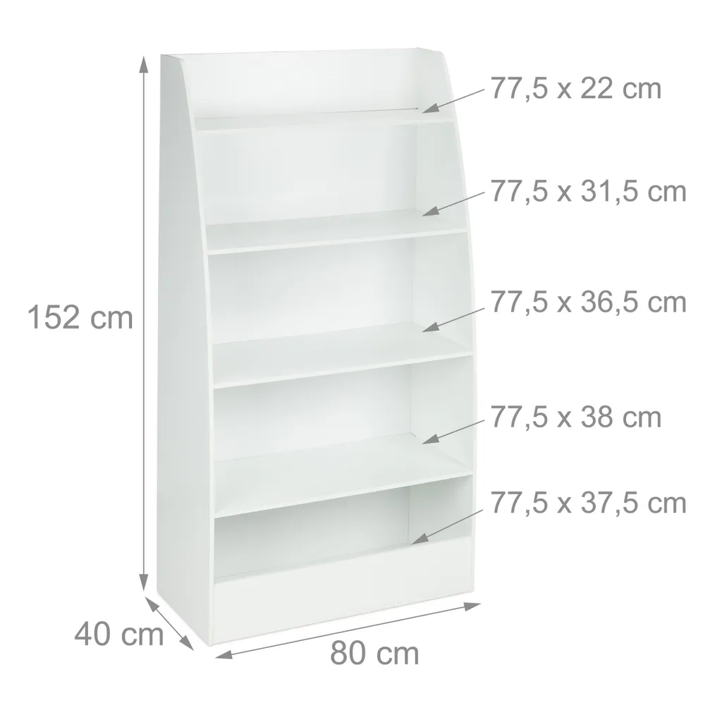 Relaxdays Bücherregal Kinder Weiß 4 Relaxdays Bücherregal Kinder Weiß – Bild 4