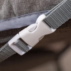 HOMCOM Baby Beistellbett Kinderbett Reisebett Für 0-6 Monate Baby Stubenwagen Mit Matratze Netzfenster Transporttasche Höhenverstellbar Faltbar Metall Oxfordstoff Grau -Babyprodukte Geschäft 753b91b739062970b94b405e81846b35