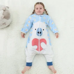 Topchances Baby Schlafsack Neugeboren Winter Leichter Langarm Kinderschlafsack Flanell Cartoon Schlafsack Mit Beinen Outdoor Camping Jungen Mädchen 1-7 Jahre Alt,Hellblau,L -Babyprodukte Geschäft 7653b62be9c4e29da2aafebb2439c41f