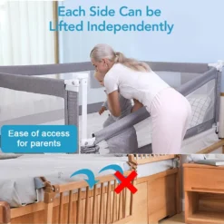 Zehnhase Bettgitter Länge 140 Cm 1 Seite Bettschutzgitter Kinderbettgitter Babybettgitter, Absturzsicherung Für Kinder, Baby, Grau -Babyprodukte Geschäft 769618c5a2ee42a6b363d6d355aa3c88