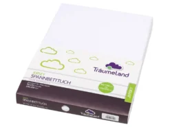 Träumeland Möbel Spannbettlaken Jersey, Weiß, 90 X 200 Cm Bettlaken 100% Baumwolle Bettlaken