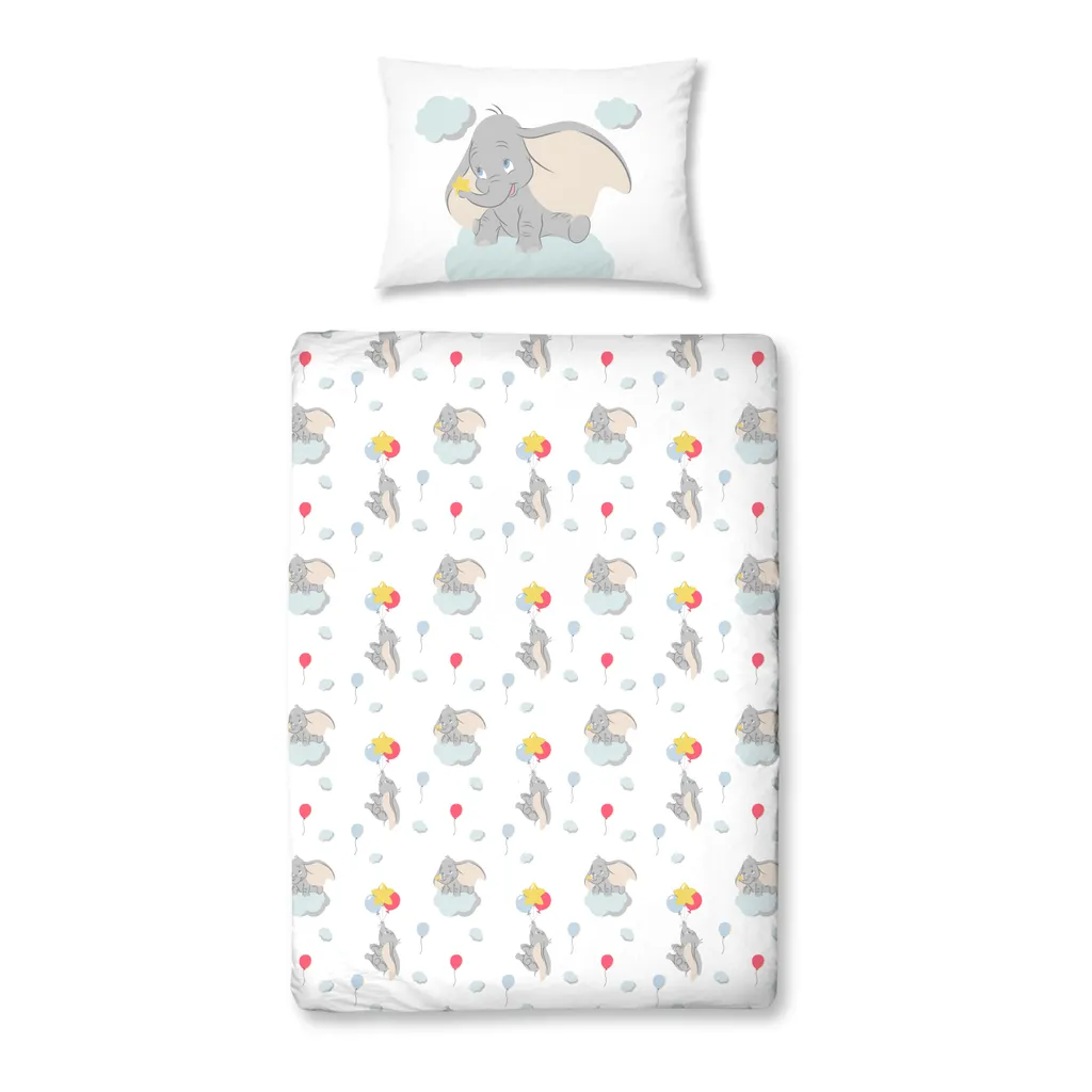 DUMBO Bettwäsche 40x60 + 100x135 Cm ☆ Kinder-Bettwäsche Für Mädchen & Jungen ☆ Disney Dumbo Elefant - 100% Baumwolle 2 DUMBO Bettwäsche 40x60 + 100x135 Cm ☆ Kinder-Bettwäsche Für Mädchen & Jungen ☆ Disney Dumbo Elefant - 100% Baumwolle – Bild 2